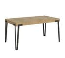 Table Extensible 90x160/264 Cm Rio Chêne Nature Cadre Anthracite