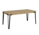 Table Extensible 90x180/284 Cm Rio Chêne Nature Cadre Anthracite