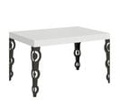 Table Extensible 90x130/234 Cm Karamay Frêne Blanc Cadre Anthracite