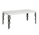 Table Extensible 90x180/284 Cm Karamay Frêne Blanc Cadre Anthracite