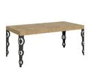 Table Extensible 90x180/284 Cm Karamay Chêne Nature Cadre Anthracite