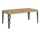 Table Extensible 90x180/440 Cm Karamay Chêne Nature Cadre Anthracite