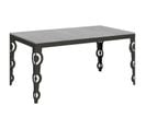 Table Extensible 90x160/420 Cm Karamay Evolution Ciment Cadre Anthracite