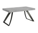 Table Extensible 90x160/420 Cm Proxy Ciment Cadre Anthracite