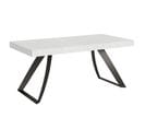 Table Extensible 90x180/440 Cm Proxy Frêne Blanc Cadre Anthracite