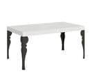 Table Extensible 90x160/264 Cm Paxon Frêne Blanc Cadre Anthracite