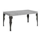 Table Extensible 90x160/264 Cm Paxon Ciment Cadre Anthracite