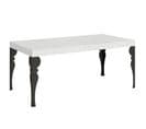 Table Extensible 90x180/284 Cm Paxon Frêne Blanc Cadre Anthracite