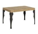 Table Extensible 90x130/390 Cm Paxon Chêne Nature Cadre Anthracite