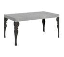 Table Extensible 90x160/420 Cm Paxon Ciment Cadre Anthracite