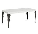 Table Extensible 90x180/440 Cm Paxon Frêne Blanc Cadre Anthracite