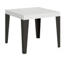 Table Extensible 90x90/246 Cm Flame Frêne Blanc Cadre Anthracite