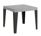 Table Extensible 90x90/246 Cm Flame Ciment Cadre Anthracite