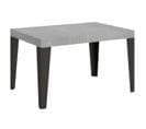 Table Extensible 90x130/234 Cm Flame Ciment Cadre Anthracite