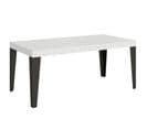 Table Extensible 90x180/284 Cm Flame Frêne Blanc Cadre Anthracite