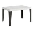 Table Extensible 90x130/390 Cm Flame Frêne Blanc Cadre Anthracite