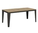 Table Extensible 90x180/284 Cm Flame Evolution Chêne Nature Cadre Anthracite