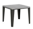 Table Extensible 90x90/180 Cm Flame Libra Ciment Cadre Anthracite