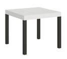 Table Extensible 90x90/246 Cm Everyday Frêne Blanc Cadre Anthracite