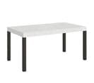 Table Extensible 90x160/264 Cm Everyday Frêne Blanc Cadre Anthracite
