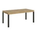 Table Extensible 90x180/284 Cm Everyday Chêne Nature Cadre Anthracite