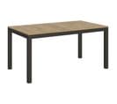 Table Extensible 90x160/264 Cm Everyday Evolution Chêne Nature Cadre Anthracite