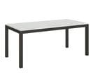 Table Extensible 90x180/284 Cm Everyday Evolution Frêne Blanc Cadre Anthracite