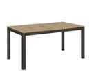 Table Extensible 90x160/420 Cm Everyday Evolution Chêne Nature Cadre Anthracite