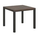 Table Extensible 90x90/180 Cm Everyday Libra Noyer Cadre Anthracite