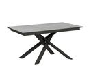 Table Extensible 90x160/220 Cm Ganty Ciment Bande De Chante Anthracite Cadre Anthracite