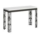 Table Extensible 120/200x45/90 Cm Ghibli Double Frêne Blanc Cadre Anthracite