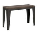 Table Extensible 120/200x45/90 Cm Flame Double Noyer Cadre Anthracite