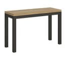 Table Extensible Portefeuille 120x45/90 Cm Everyday Double Chêne Nature Cadre Anthracite