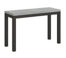 Table Extensible 120/200x45/90 Cm Everyday Double Ciment Cadre Anthracite