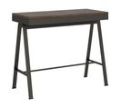 Console Extensible 90x40/196 Cm Banco Evolution Small Noyer Cadre Anthracite