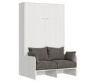 Lit Escamotable Vertical 120 Kentaro Sofa Frêne Blanc