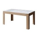 Table Extensible 90x160/220 Cm Bibi Mix Dessus Frêne Blanc Cadre Chêne Nature