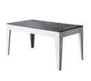 Table Extensible 90x160/220 Cm Cico Mix Dessus Blanc Spatulé Cadre Anthracite Spatulé