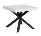 Table Extensible 90x90/194 Cm Clerk Dessus Frêne Blanc Pieds Anthracite