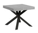 Table Extensible 90x90/194 Cm Clerk Dessus Ciment Pieds Anthracite