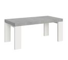 Table Extensible 90x180/284 Cm Roxell Mix Dessus Ciment Pieds Frêne Blanc