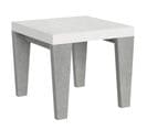 Table Extensible 90x90/246 Cm Spimbo Mix Dessus Frêne Blanc Pieds Ciment