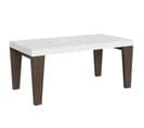 Table Extensible 90x180/284 Cm Spimbo Mix Dessus Frêne Blanc Pieds Noyer