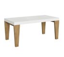 Table Extensible 90x180/284 Cm Spimbo Mix Dessus Frêne Blanc Pieds Chêne Nature