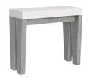 Console Extensible 90x40/300 Cm Spimbo Mix Dessus Frêne Blanc - Structure Ciment