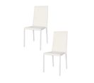 Set 2 Chaises Empilables Julia, Structure En Acier, Assise Et Dossier Revêtus En Simili Cuir Blanc