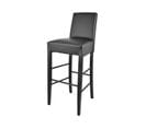 Tabouret Luisa Noir, Bois De Hêtre, Cuir Artificiel Noir