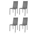 Set 4 Chaises Empilables Julia Structure En Acier,assise Et Dossier Revêtus En Simil Cuir Rouge