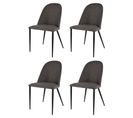 Set 4 Chaises Jennifer Cuir Artificiel Hippopotame, Pieds Fer Noir Mat