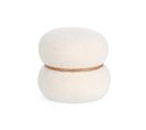 Pouf Rond Bouclette Blanc Ivoire D43 - Stratus